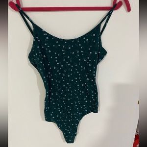 Floral green bodysuit